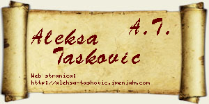 Aleksa Tasković vizit kartica